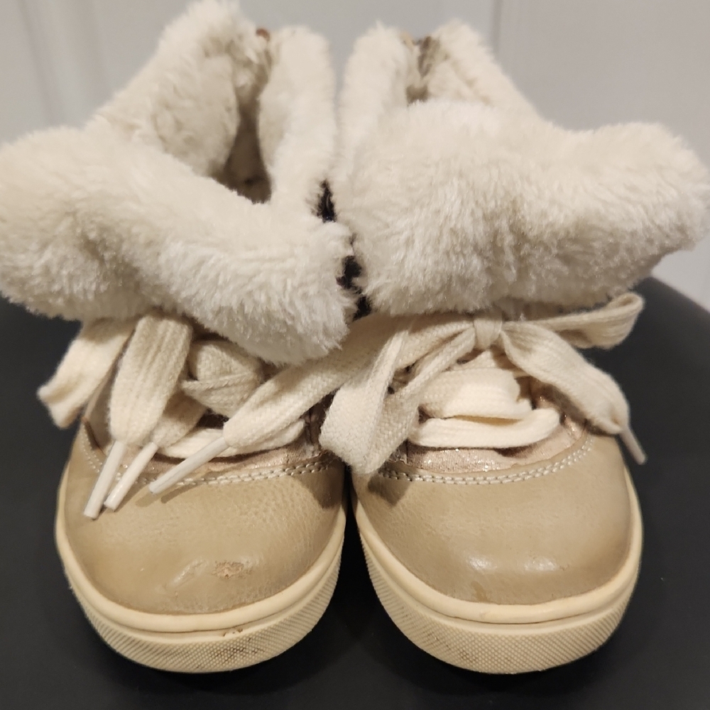 Target Cream Kids Boots with Faux Fur